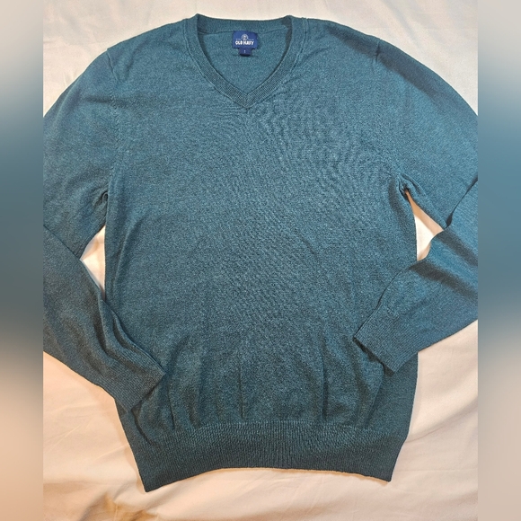Old Navy Mens Green V-Neck Long Sleeve Sweater Size Small - Picture 2 of 12